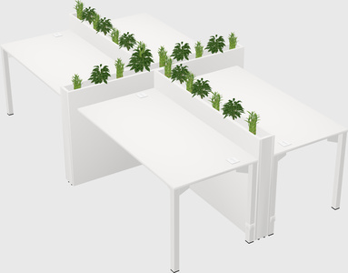 Rectangular shared desk