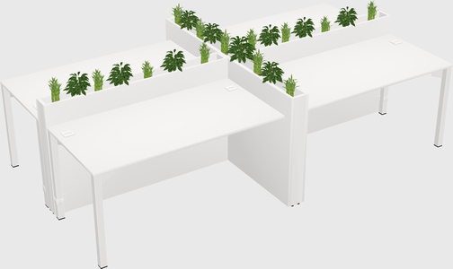 Rectangular shared desk