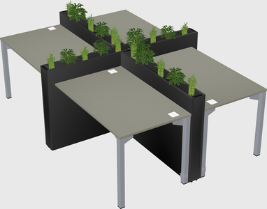 Rectangular shared desk