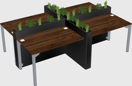 Rectangular shared desk