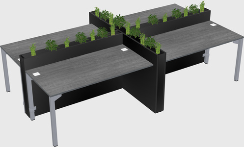 Rectangular shared desk
