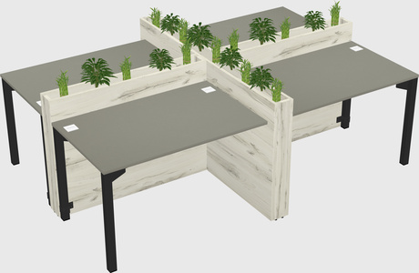 Rectangular shared desk