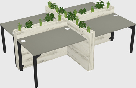Rectangular shared desk