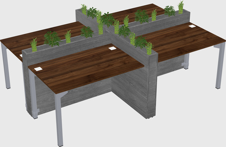 Rectangular shared desk