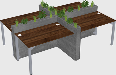 Rectangular shared desk