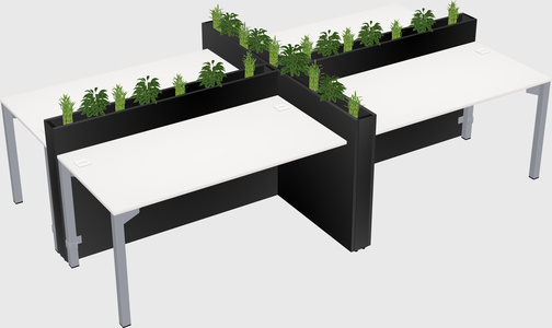 Rectangular shared desk