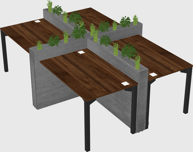 Rectangular shared desk