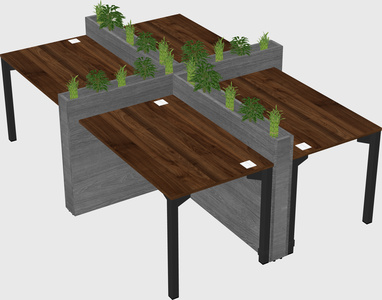 Rectangular shared desk