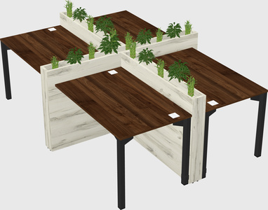 Rectangular shared desk