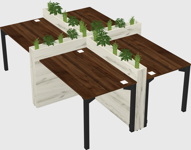 Rectangular shared desk