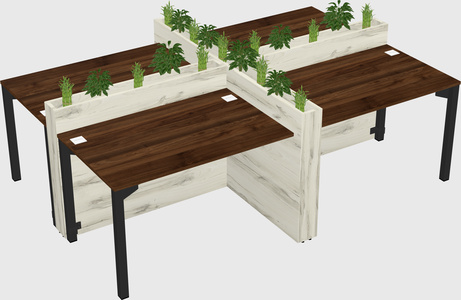 Rectangular shared desk