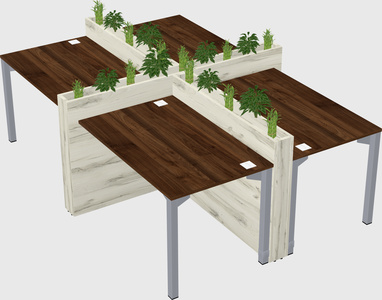 Rectangular shared desk