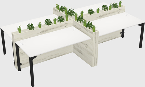 Rectangular shared desk