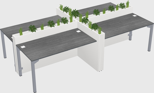 Rectangular shared desk