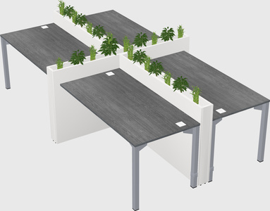 Rectangular shared desk