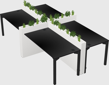 Rectangular shared desk