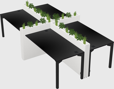 Rectangular shared desk