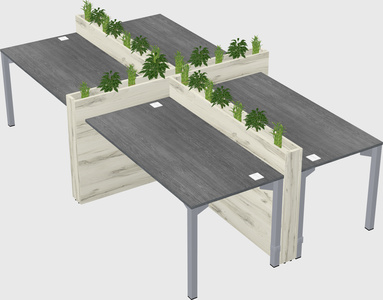 Rectangular shared desk