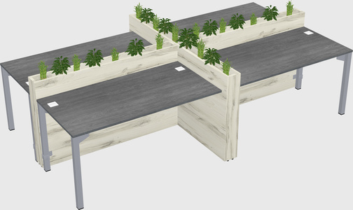 Rectangular shared desk