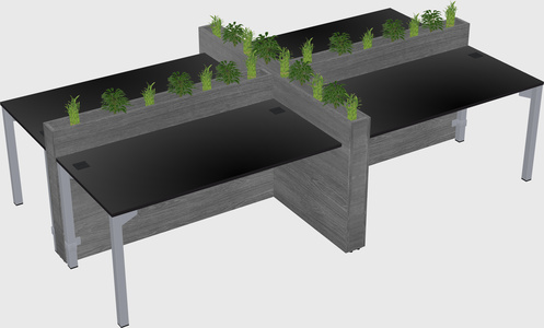 Rectangular shared desk