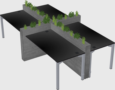 Rectangular shared desk