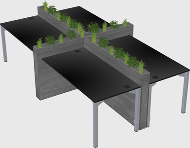 Rectangular shared desk