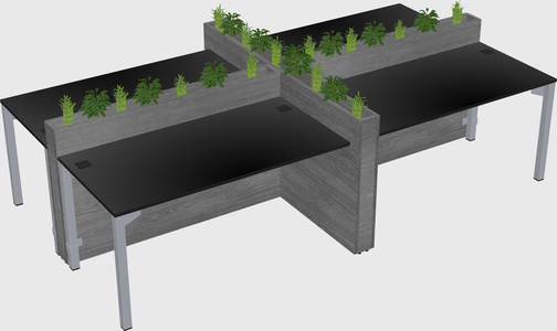 Rectangular shared desk