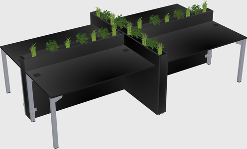 Rectangular shared desk