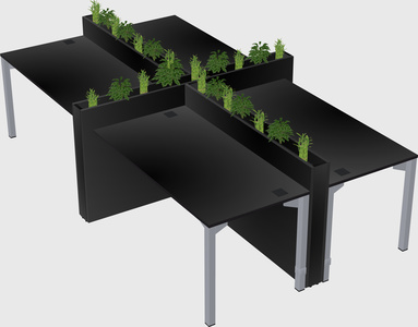 Rectangular shared desk