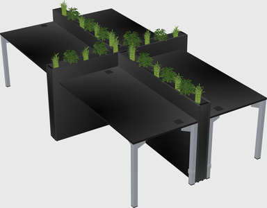 Rectangular shared desk