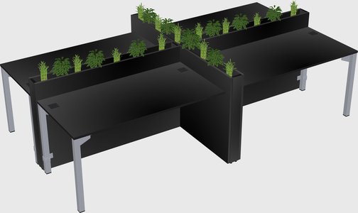 Rectangular shared desk
