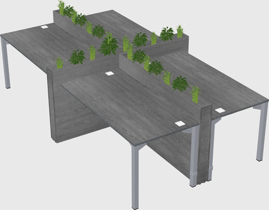 Rectangular shared desk