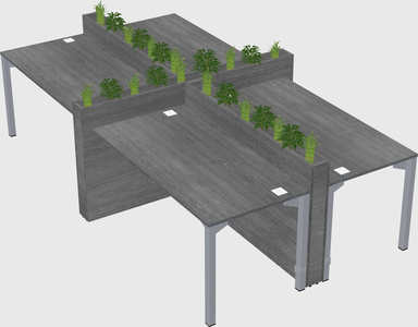 Rectangular shared desk