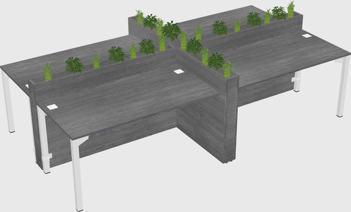 Rectangular shared desk