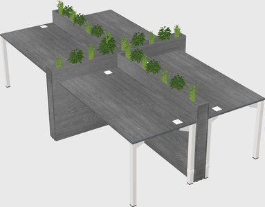 Rectangular shared desk