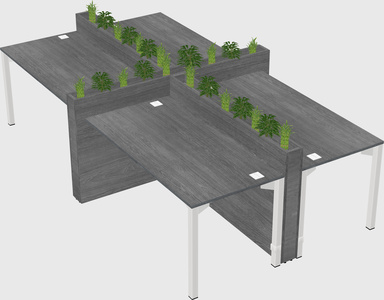 Rectangular shared desk