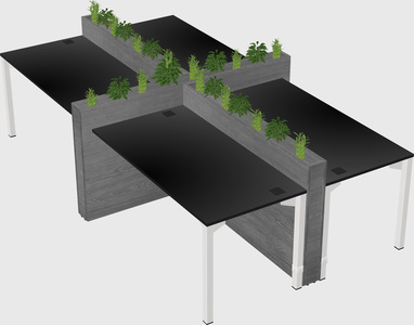 Rectangular shared desk