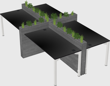 Rectangular shared desk
