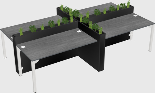 Rectangular shared desk