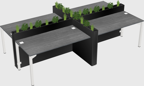 Rectangular shared desk