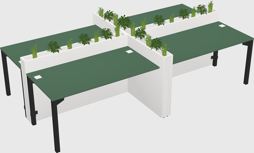 Rectangular shared desk