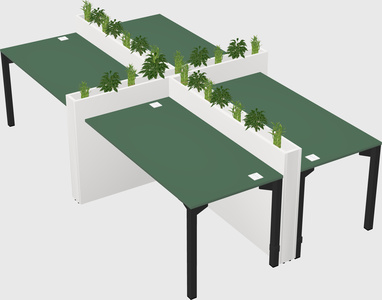Rectangular shared desk
