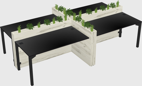 Rectangular shared desk