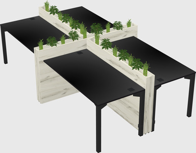 Rectangular shared desk