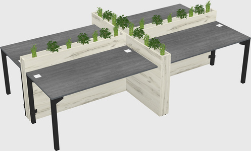 Rectangular shared desk