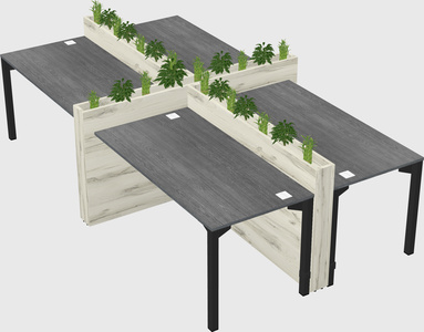 Rectangular shared desk