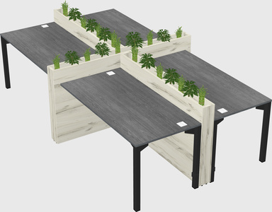 Rectangular shared desk