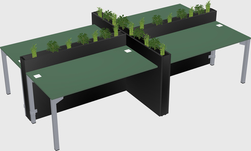 Rectangular shared desk