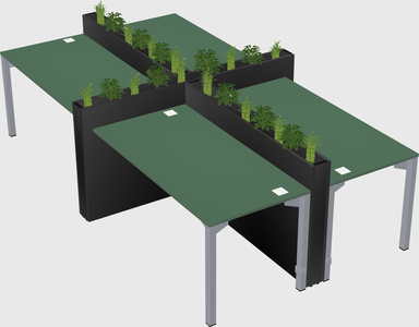 Rectangular shared desk