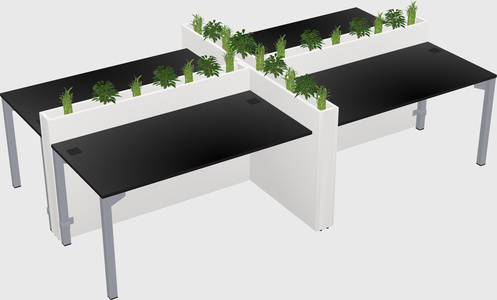 Rectangular shared desk